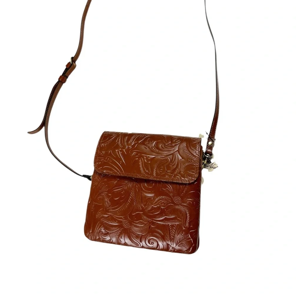 Patricia Nash Carmel Tooled Leather Crossbody Bag Balluri Florence Tiny Flaws