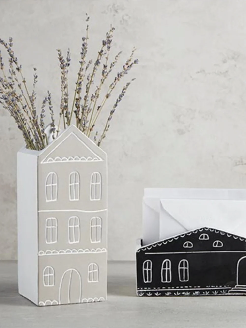 Stylish Black Ceramic Desk Organizer by
