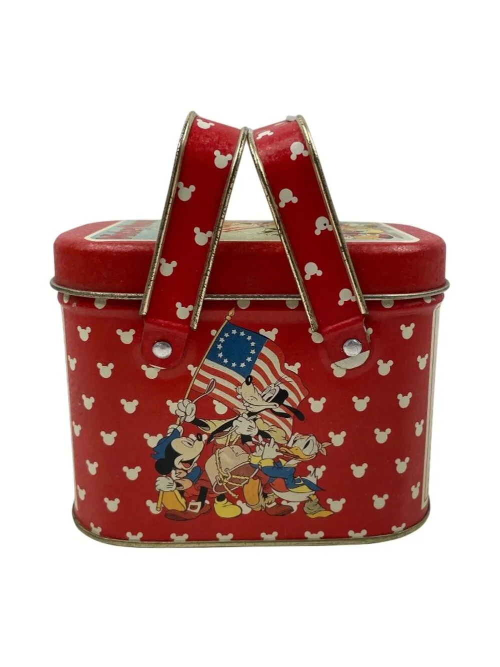 Vintage Mickey Mouse Magazine Tin Lunchbox With Handle