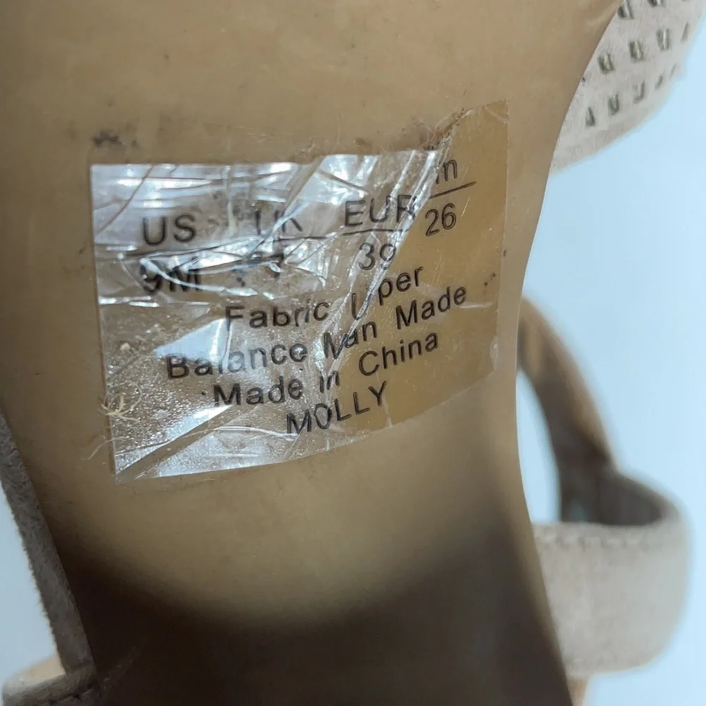 Franco Sarto‎ Molly Suede Tan Heel sz 9 tan