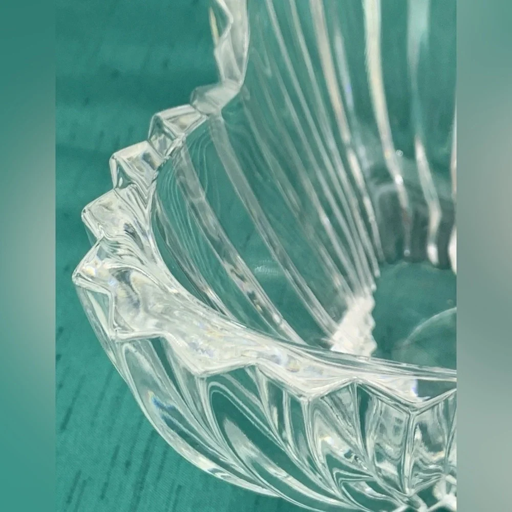 Vintage Crystal Glassware Mikasa Lydia Tulip Dish Elegant Home Decor Clear Glass