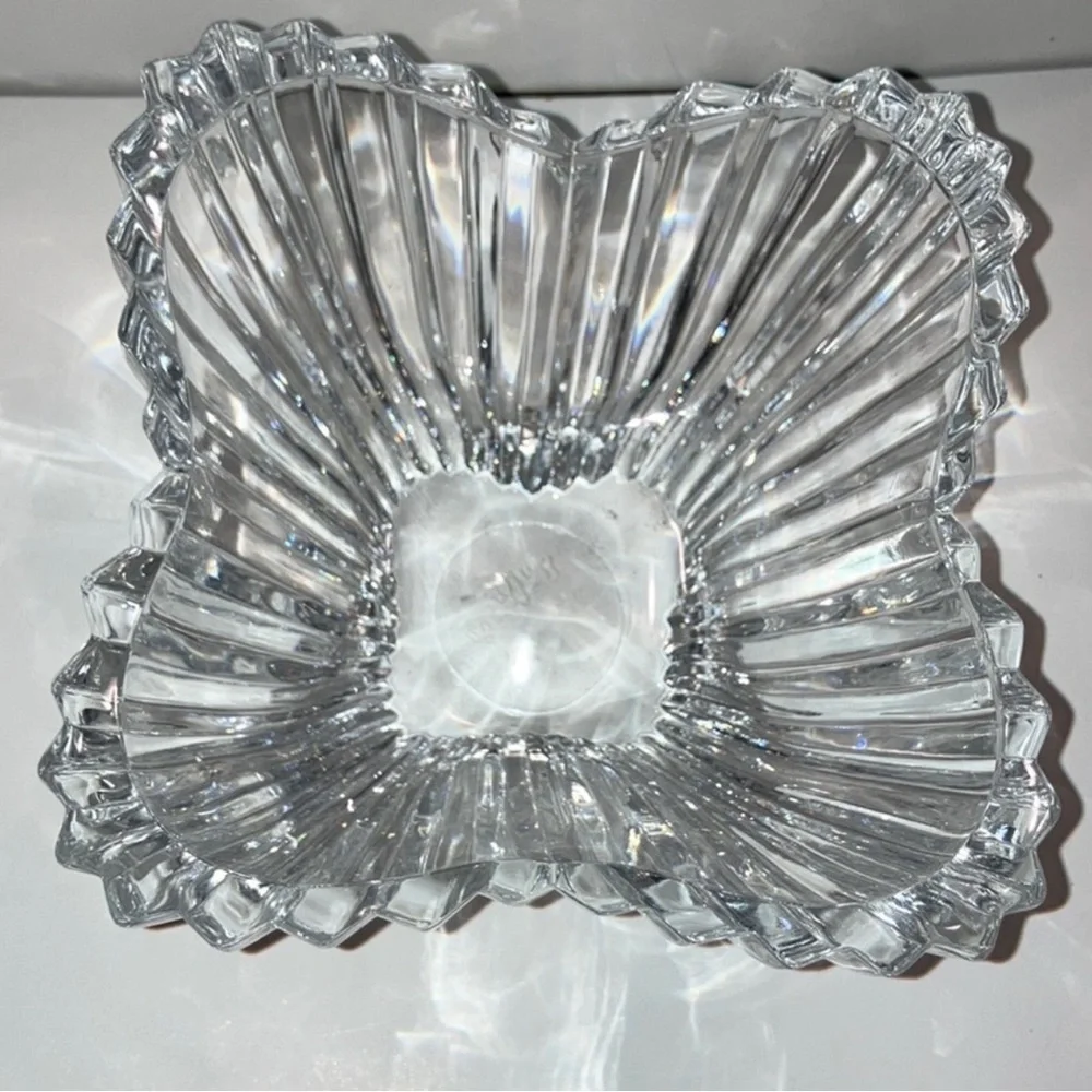 Vintage Crystal Glassware Mikasa Lydia Tulip Dish Elegant Home Decor Clear Glass