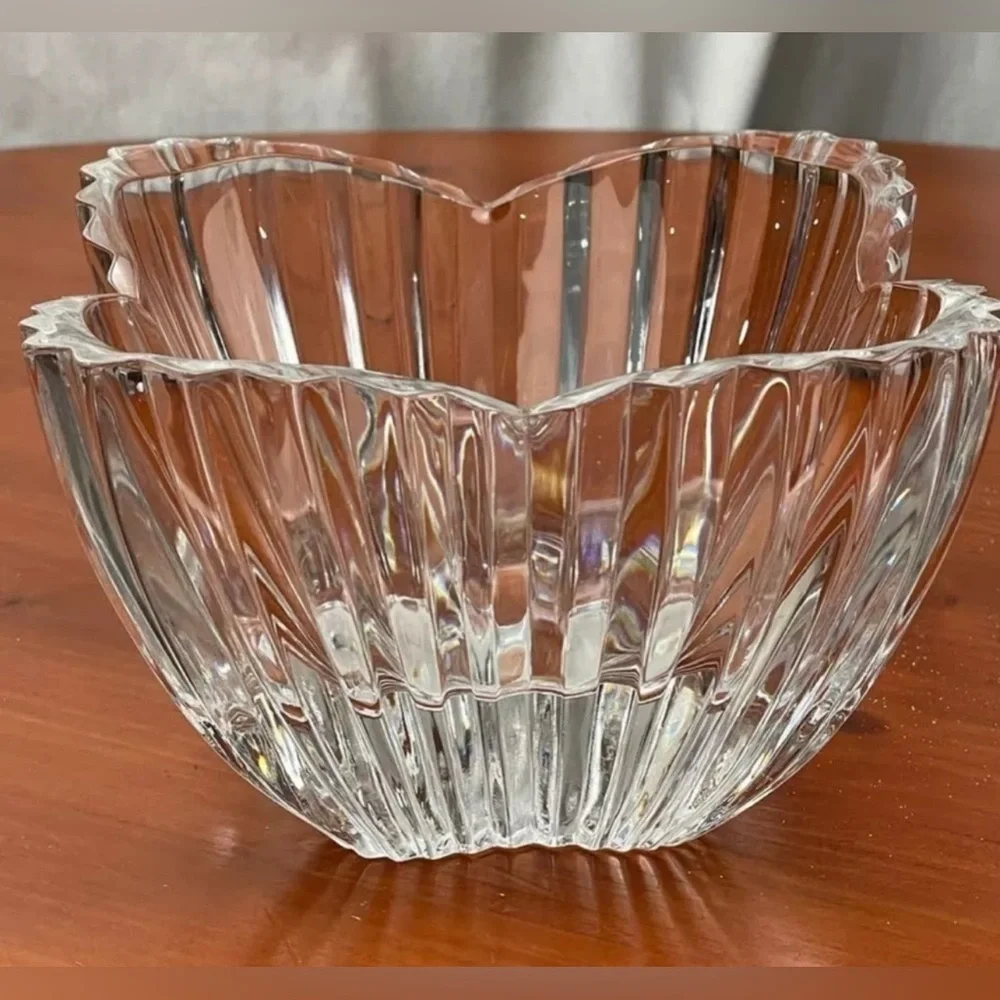 Vintage Crystal Glassware Mikasa Lydia Tulip Dish Elegant Home Decor Clear Glass