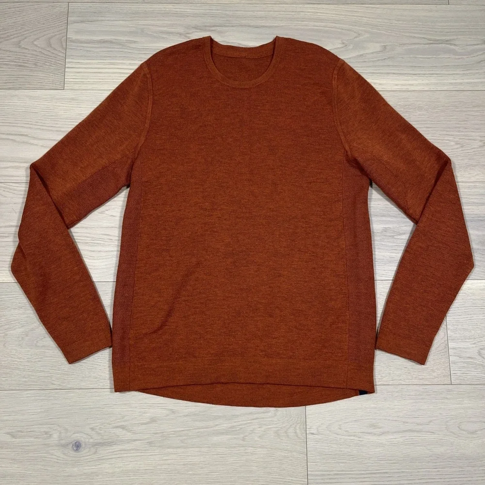 Lululemon M3AXXS Alpine Air Crew Heathered Saffron mens