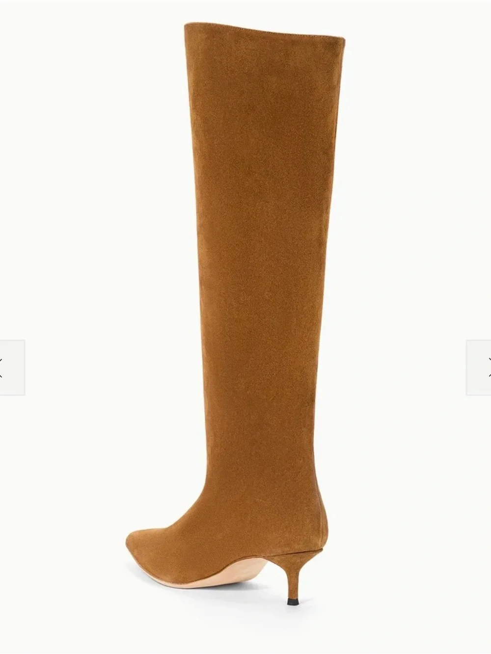 New Staud Sebastian Kitten Heel Suede Knee High Tan Boots Size EU 40.5 10.5 $595