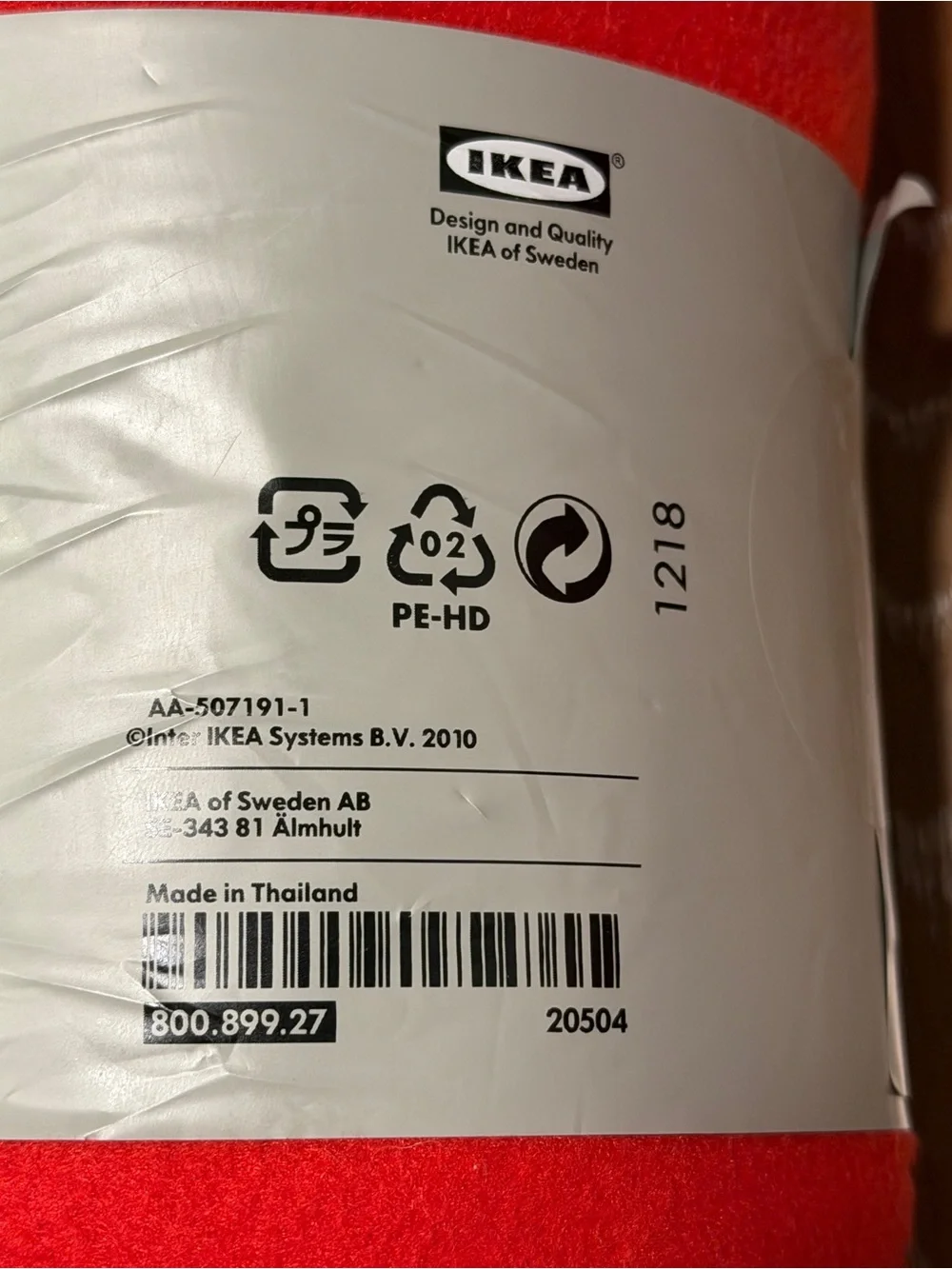 IKEA POLARVIDE Red Fleece Throw