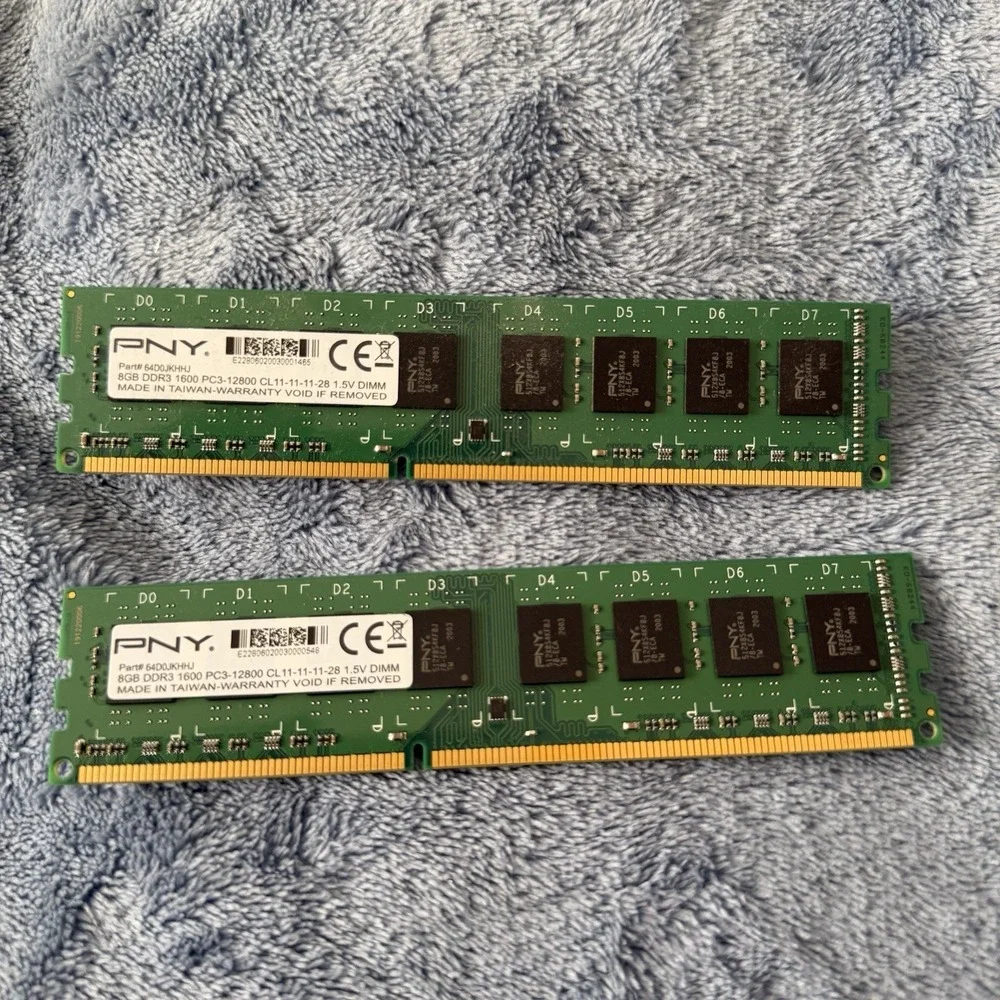 Pny 8gb Performance Ddr3 1600mhz Desktop Memory Modules Lot Of 2