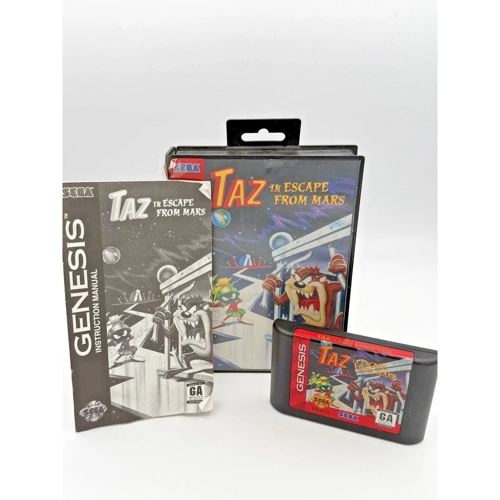 Taz in Escape from Mars Sega Genesis CIB Case Manual Cart Tested Working