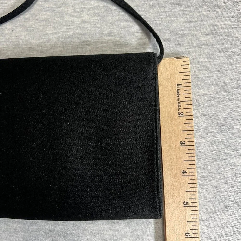 Vintage‎ Givenchy Paris Art Deco Jewel Black Small Evening Bag Clutch Strap Flaw