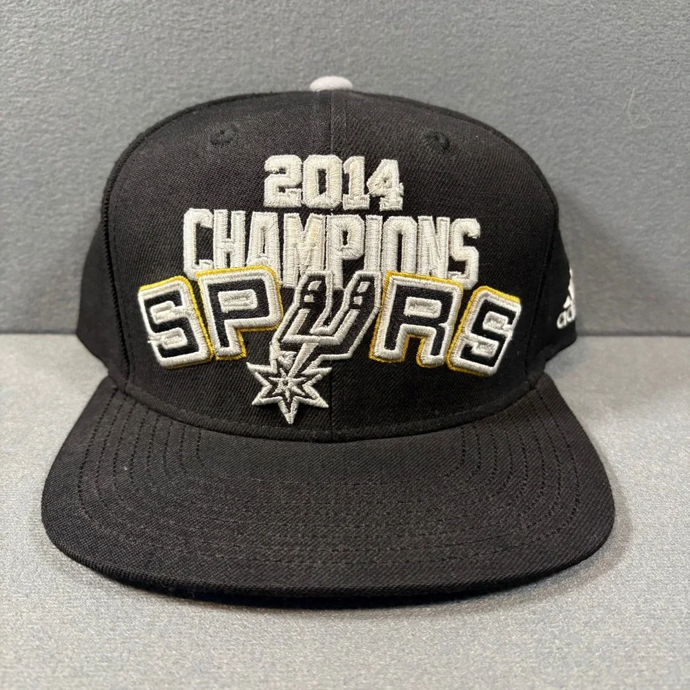 Rare Limited San Antonio Spurs‎ Ring Ceremony Adidas Cap w/ Skyline & Trophies
