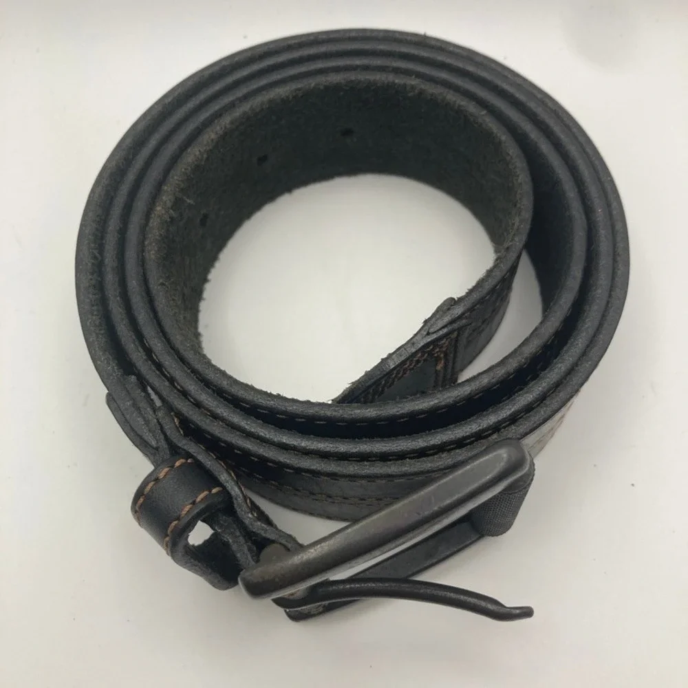 Johnston & Murphy Men's Split Leather Dress Belt 42 Dark Brown‎ Frame Buckle USA