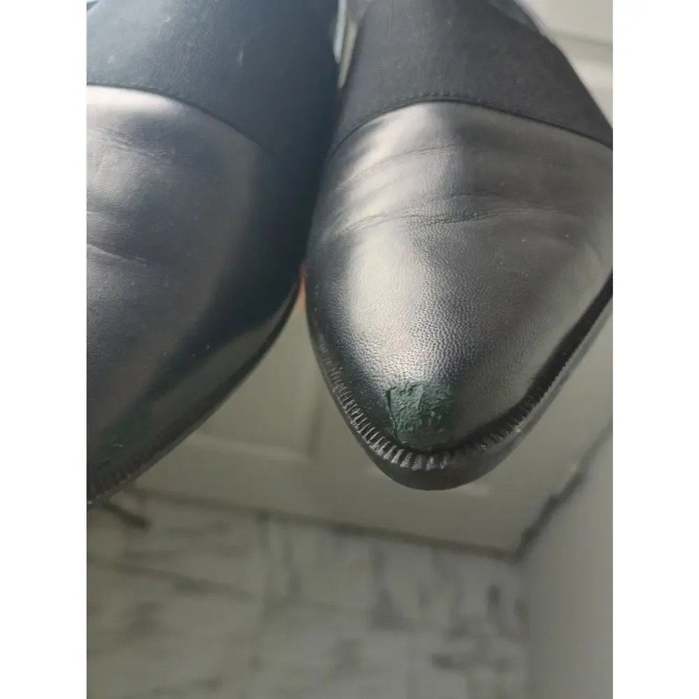 Stuart Weitzman Leather‎ Grosgrain Band Pointed Toe Loafers Flats 8.5 * Flawed