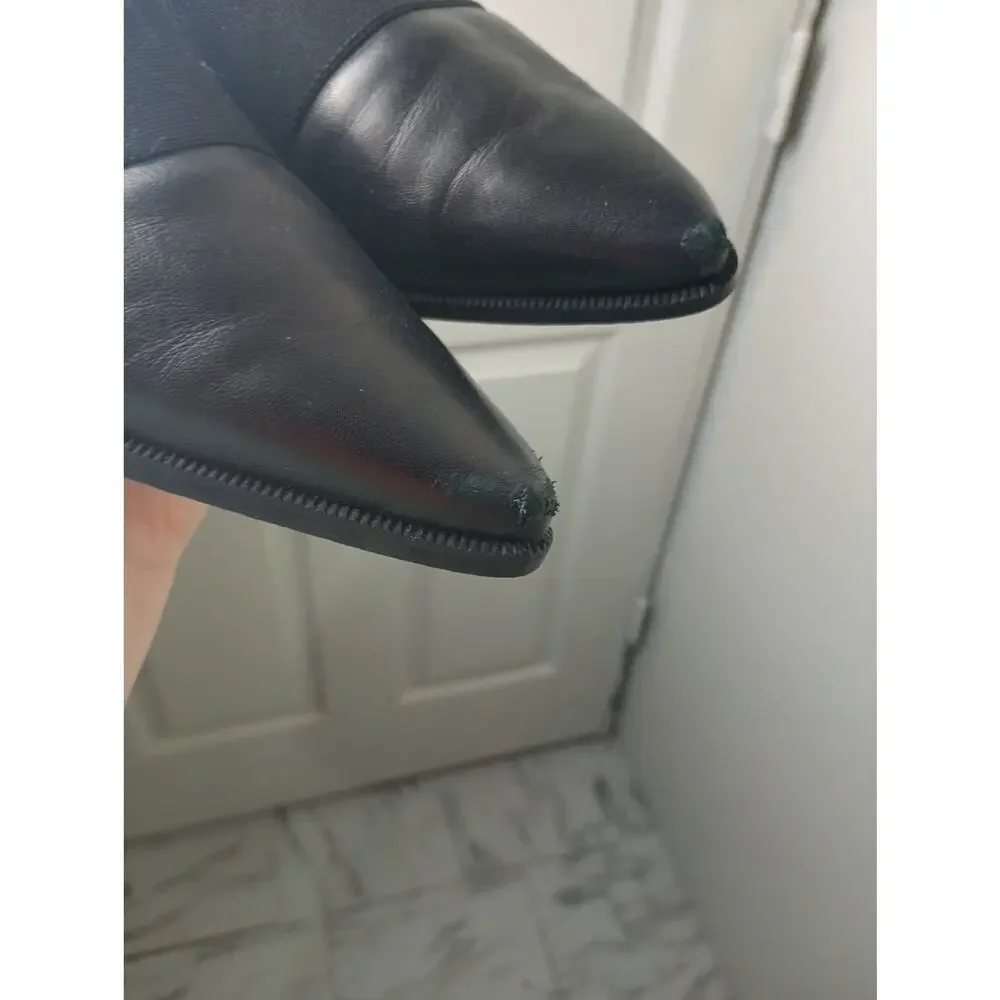 Stuart Weitzman Leather‎ Grosgrain Band Pointed Toe Loafers Flats 8.5 * Flawed