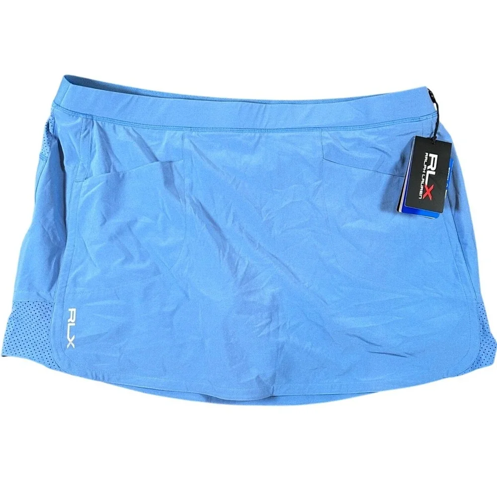 RLX Ralph Lauren Womens Blue Performance Wicking Golf Tennis Skort‎ XL New