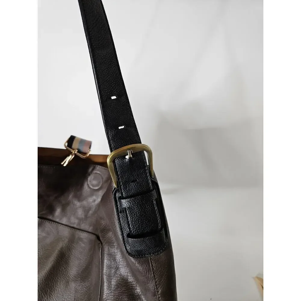 Noatd Brown Leather Shoulder Bag Boho