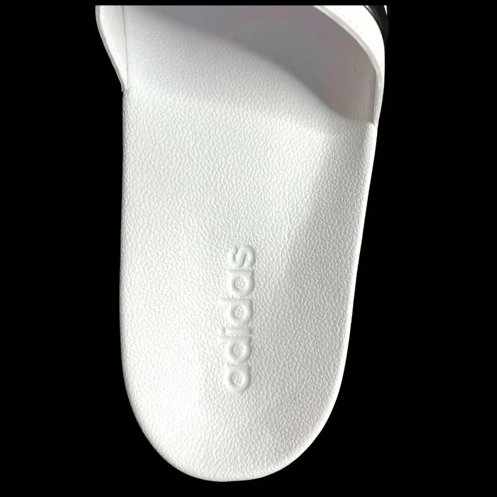 Adidas Men’s‎ Adilette Slide Sandals Size 12 White-Black Lightweight Comfortable