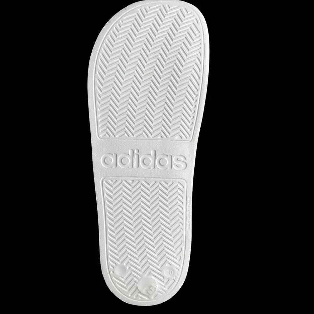 Adidas Men’s‎ Adilette Slide Sandals Size 12 White-Black Lightweight Comfortable