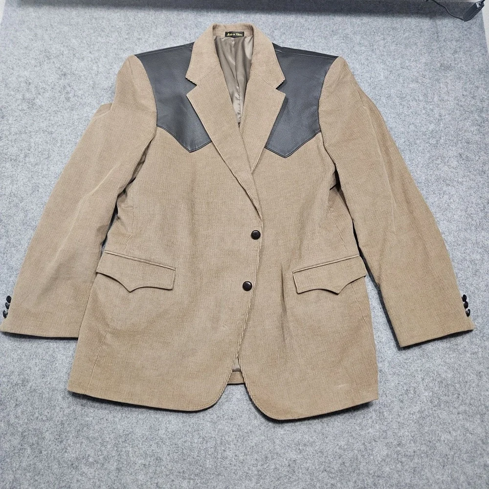 Circle S Mens Brown Corduroy Sport Coat Sz 48L Lined Western Cowboy Blazer