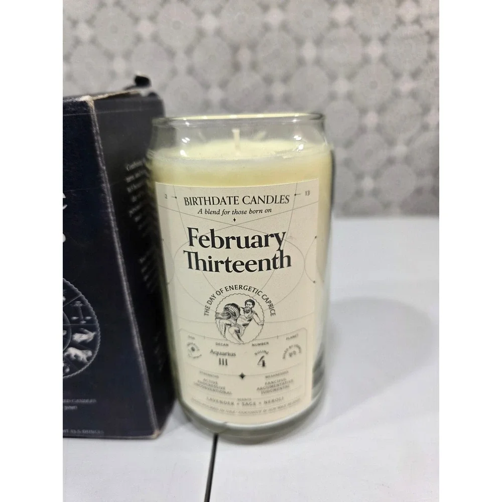 Birthdate Candles February Thirteenth‎ Aquarius Zodiac Astrology Scented Candle
