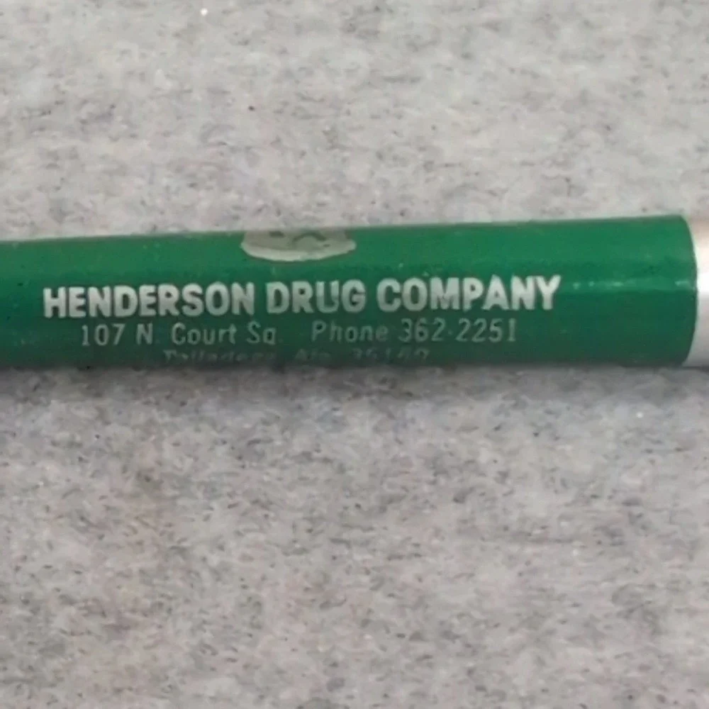Vintage Henderson‎ Drug Company Readyriter Pen Pharmacy Pharmacist Talladega AL