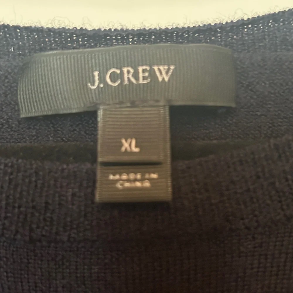 J. Crew Merino Wool Knit Pullover Sweater XL Blue Lightweight Minimalist Classic