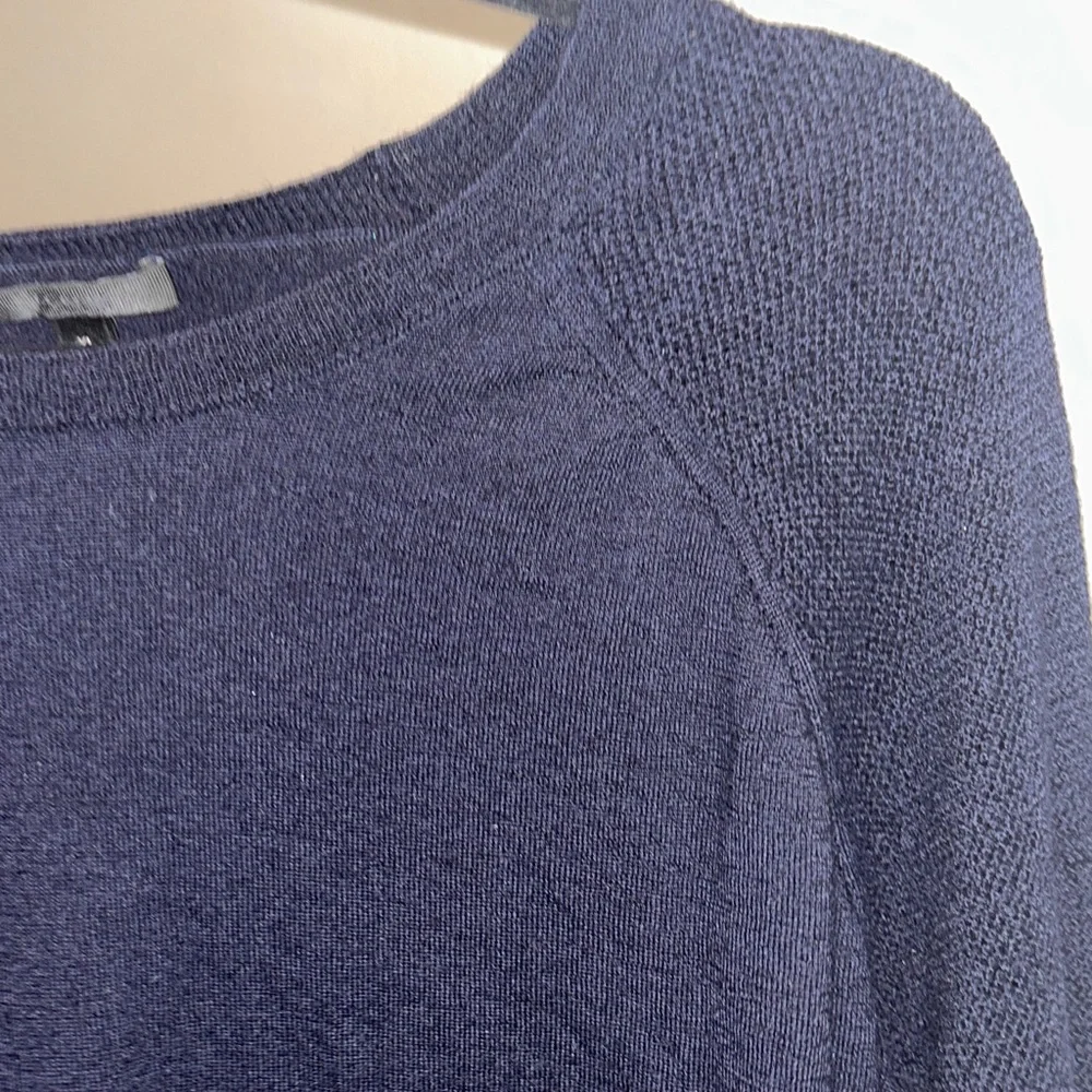 J. Crew Merino Wool Knit Pullover Sweater XL Blue Lightweight Minimalist Classic