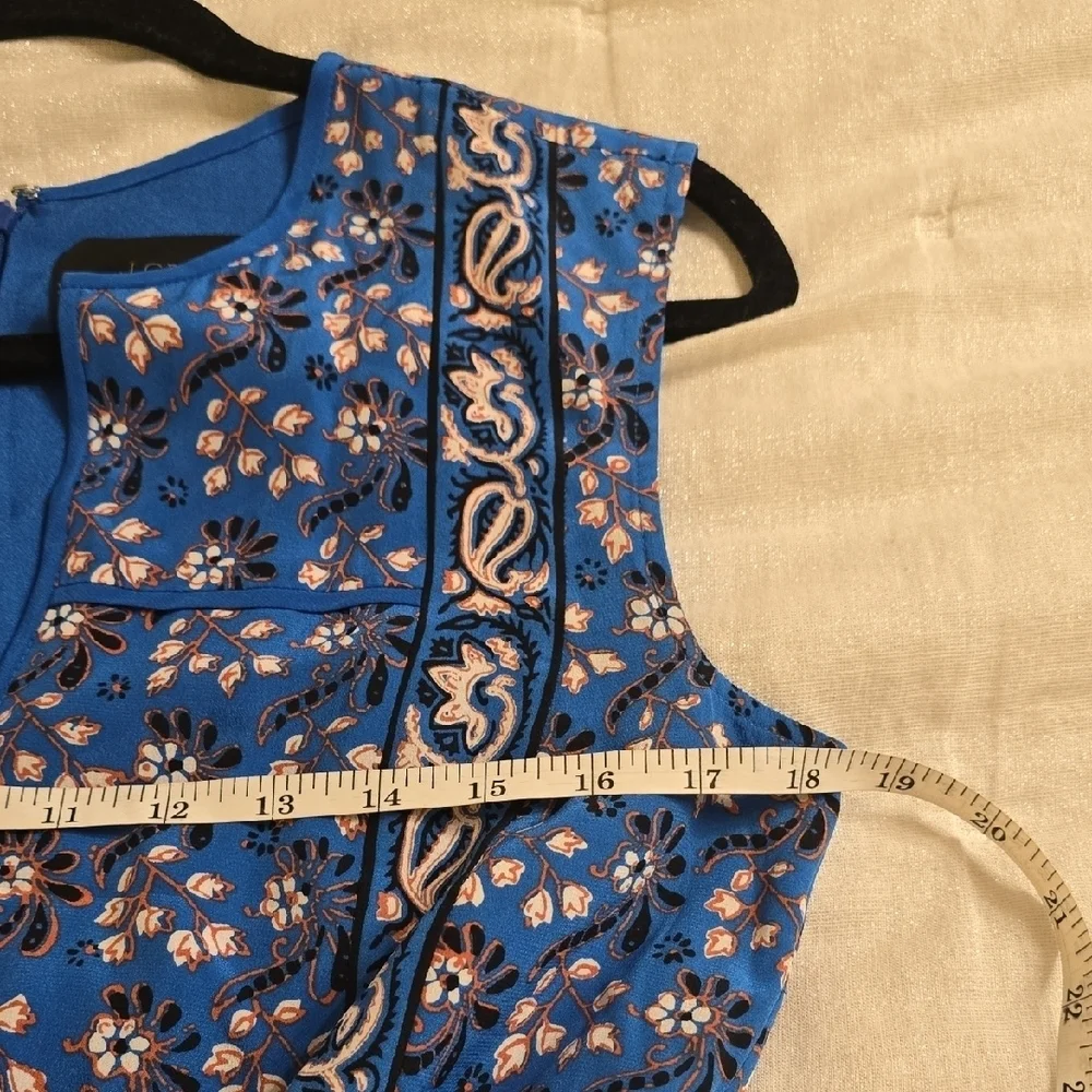 J. Crew Silk Vibrant Blue Floral Mini Dress.