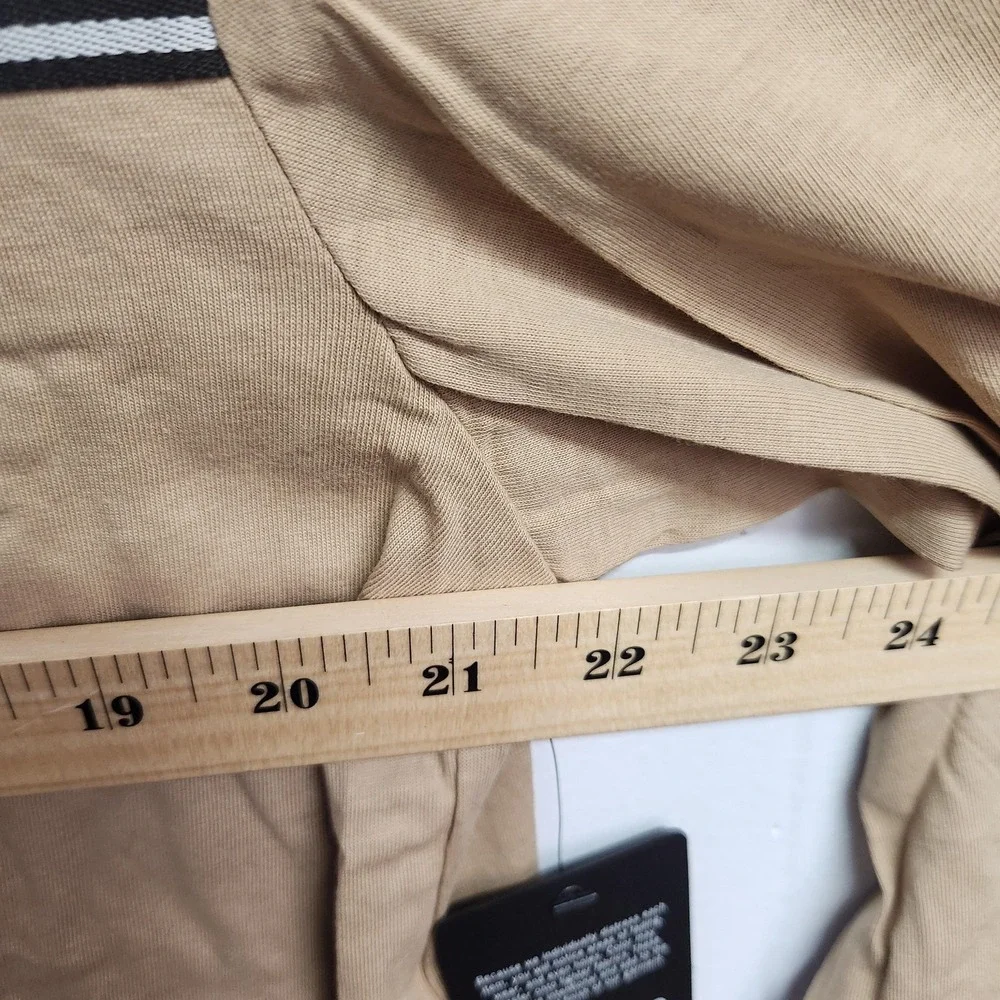 True Religion Shirt Mens 2XL‎ Beige Foil Taping Long Sleeve Logo Graphic XXL