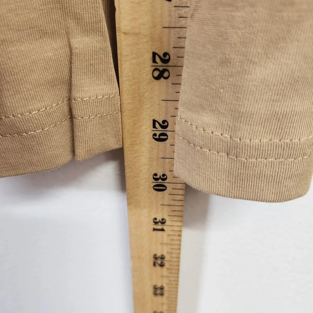 True Religion Shirt Mens 2XL‎ Beige Foil Taping Long Sleeve Logo Graphic XXL