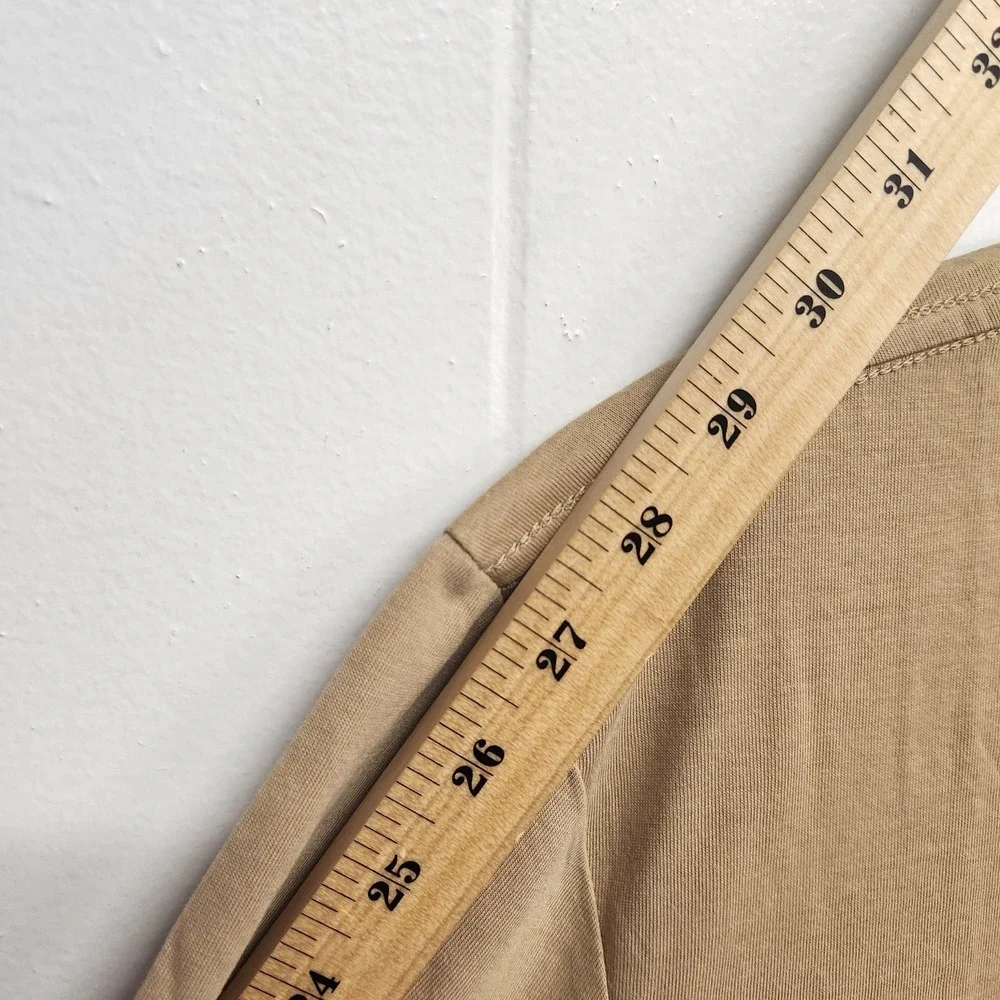 True Religion Shirt Mens 2XL‎ Beige Foil Taping Long Sleeve Logo Graphic XXL