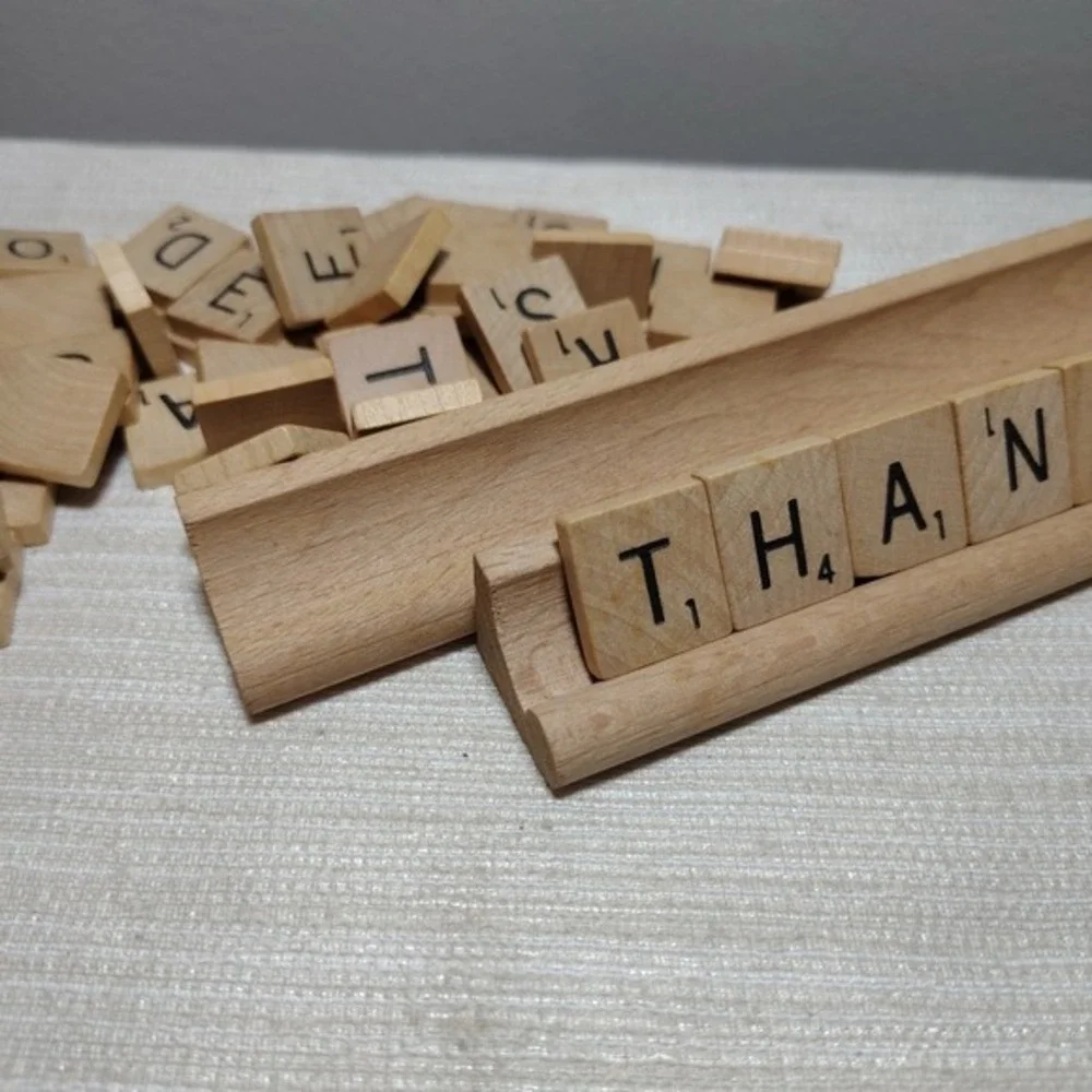 Scrabble Wooden Letter Tiles & 2 Wooden Tile Racks –‎ Crafter's Lot for Fall,...