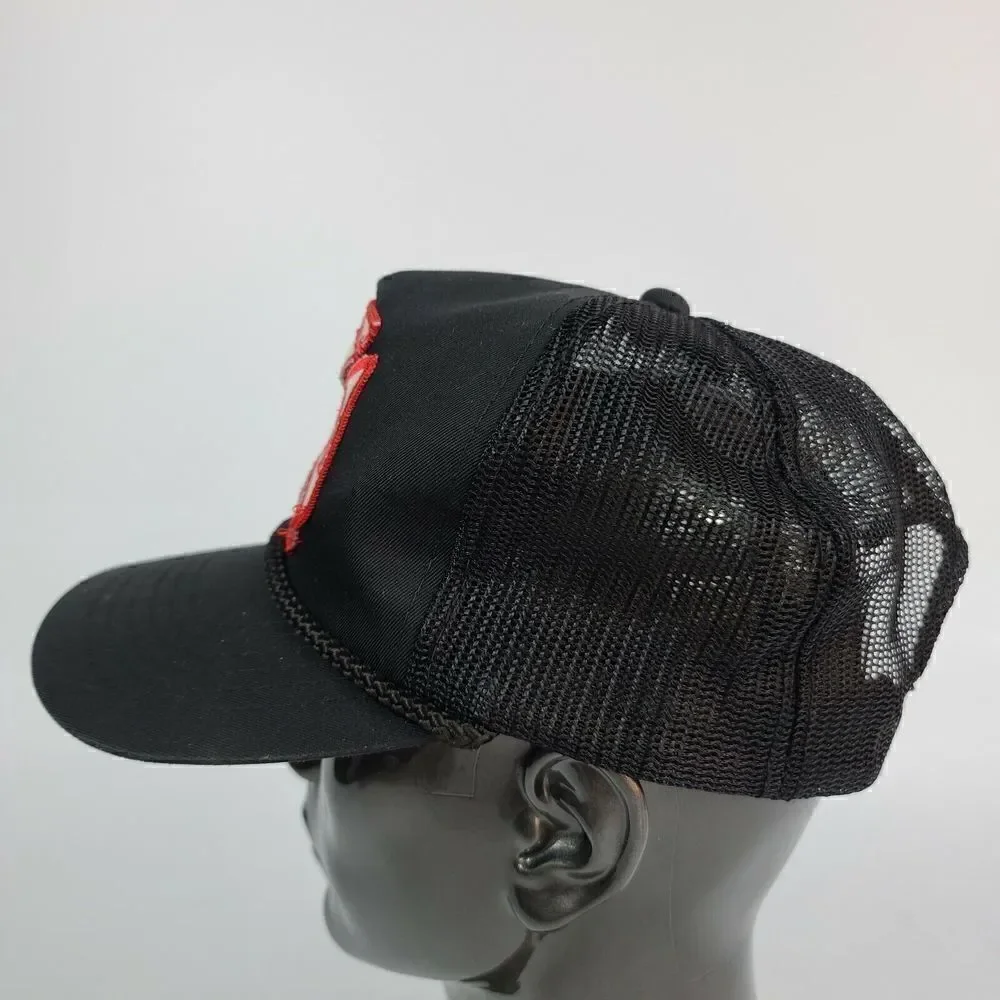 Vintage Snapback Messena New York Fire Department Hat Patch Cap Black