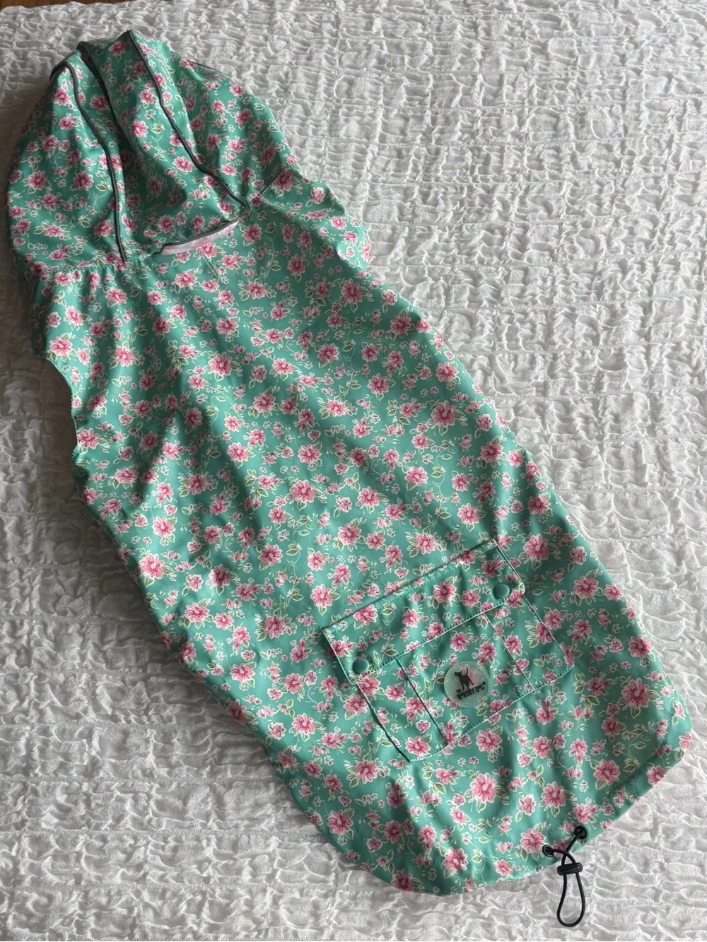 Worthy Dog London Floral Watercolor Hooded Dog Raincoat XXL