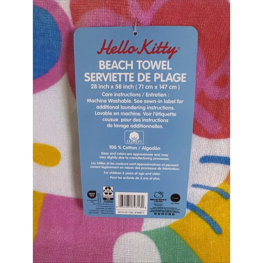 Hello Kitty Beach Towel Blue Rainbow Donut Watermelon Pool Float 2025 Sanrio