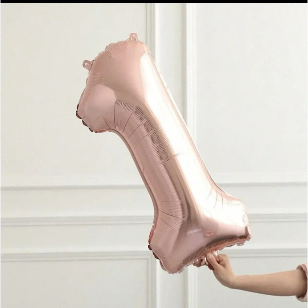 Balloons Set 7Pcs Butterfly 1st Birthday Party Foil, Pink Gold Daisy Heart Star