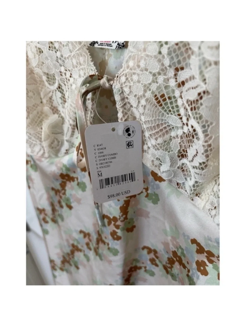 FREE PEOPLE Countryside Floral Lace Slip Dress