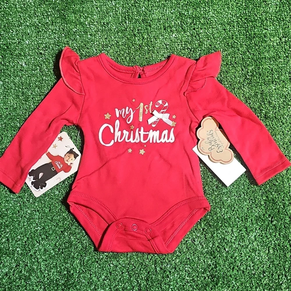Baby Essentials Festive Red Christmas Bodysuit