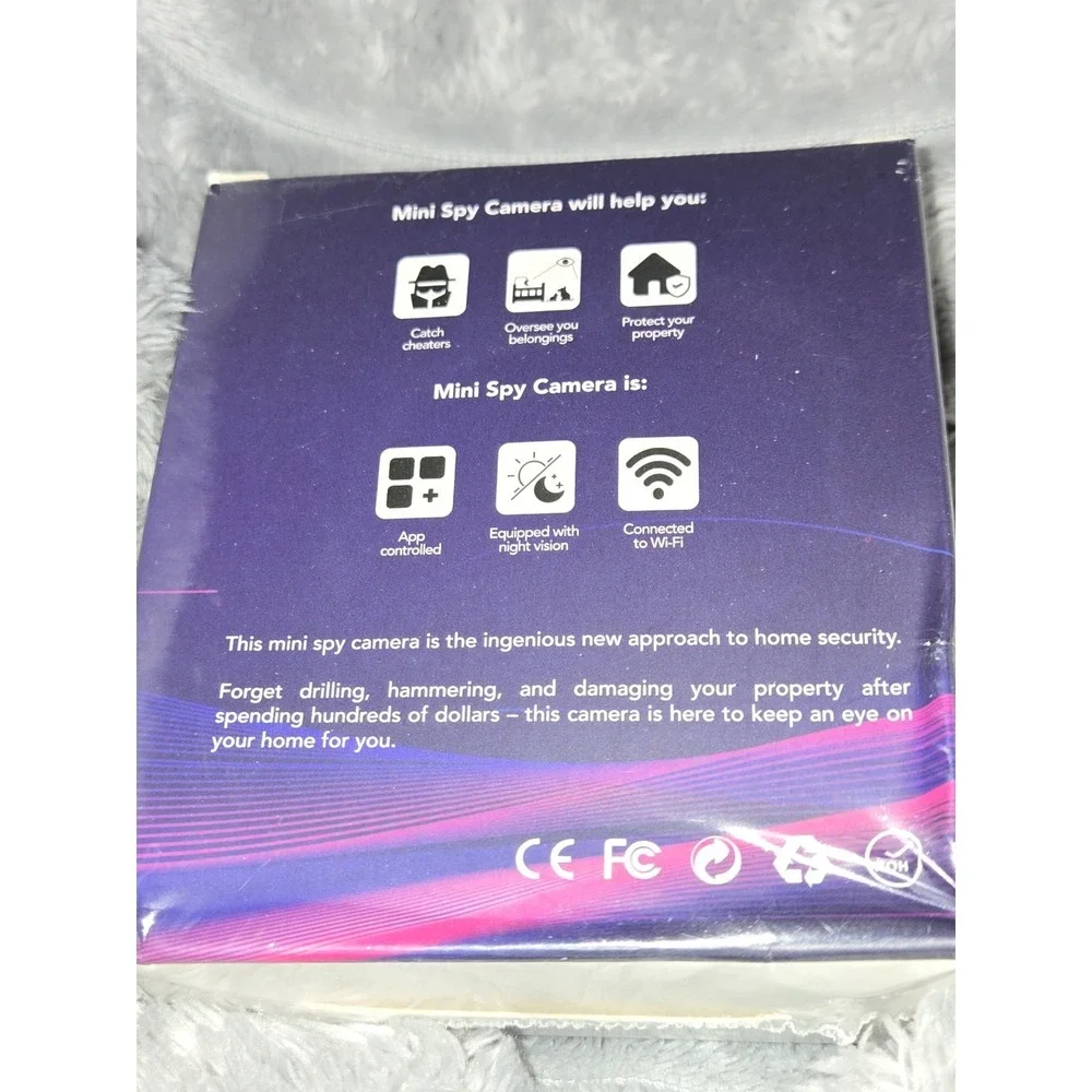 Mini Camera Wi-Fi Night Vision HD Discreet Magnetic Stand Black NEW IN BOX