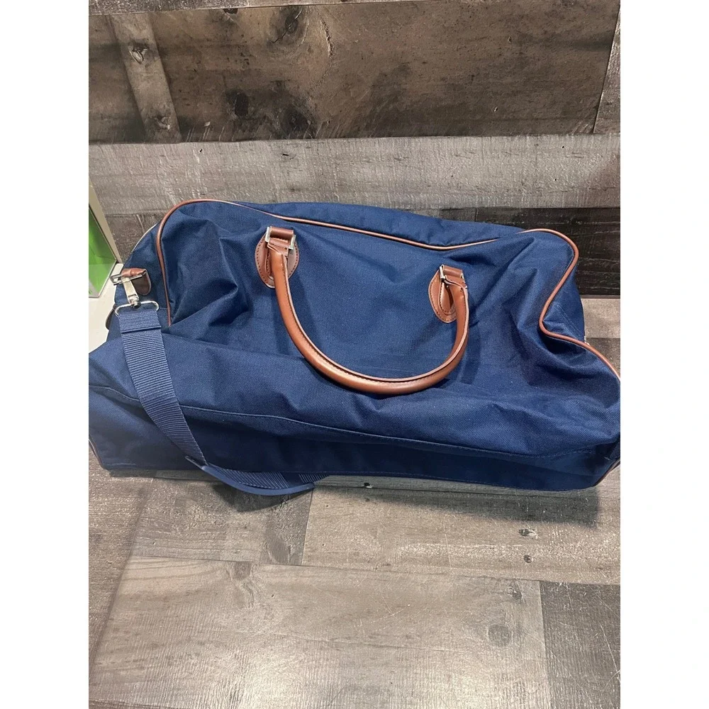 Polo Ralph Lauren Fragrances Navy Blue Canvas Duffel Weekender Bag Pony Logo