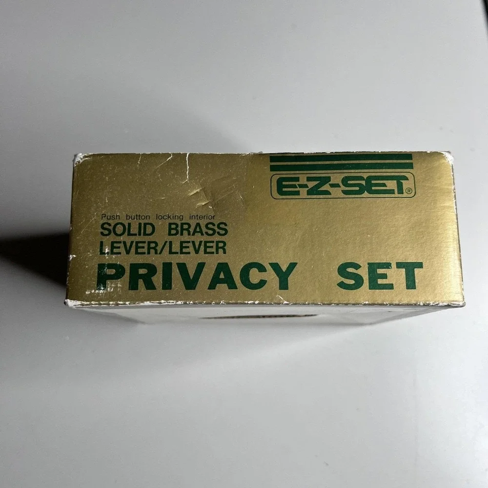 EZ-Set Solid Polished Brass Privacy Door Lever Set Interior BP-502TU-VA-US3
