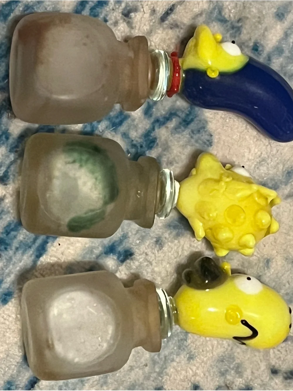 The Simpsons Kids Bath Oil Bottle Set - Yellow Character Stoppers