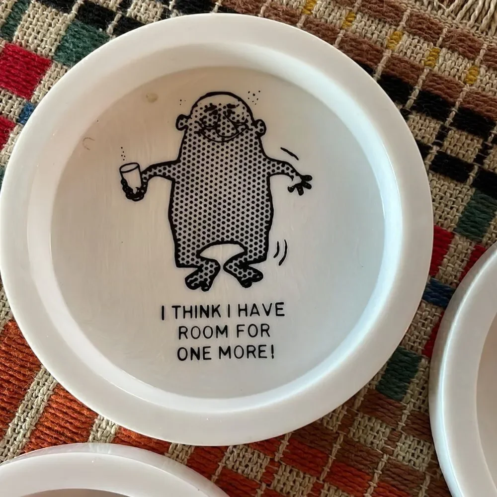 Vintage Novelty Party Coasters, Set of 6