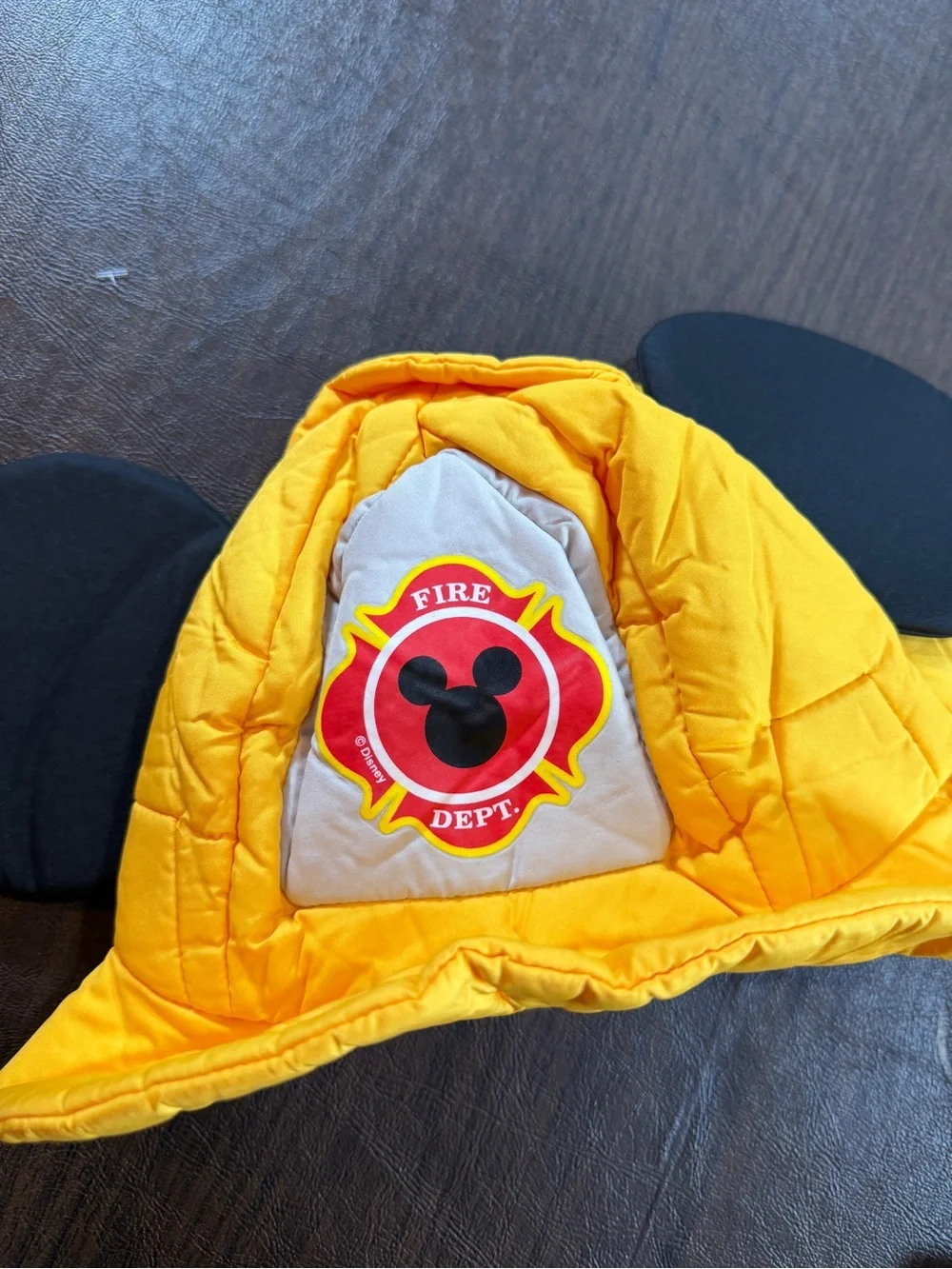 Disney Mickey Mouse Black & Yellow Firefighter Costume with Hat Sz XS