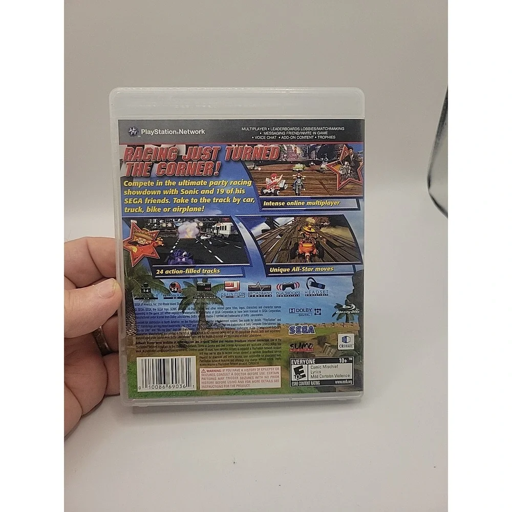 Sonic & Sega All-Stars Racing (Sony PlayStation 3, 2010) Complete PS3 NO MANUAL
