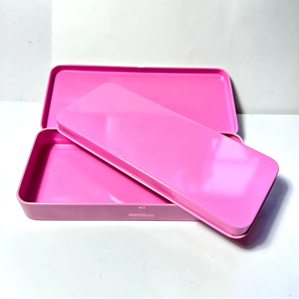 Vintage Sanrio Metal Pencil Box Plaid Daisy Pink Yellow Music Hello Kitty 2002