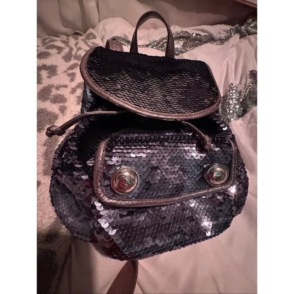 Coach vintage spotlight blue sequin Backpack minibag shoulder bag Y2K VTG