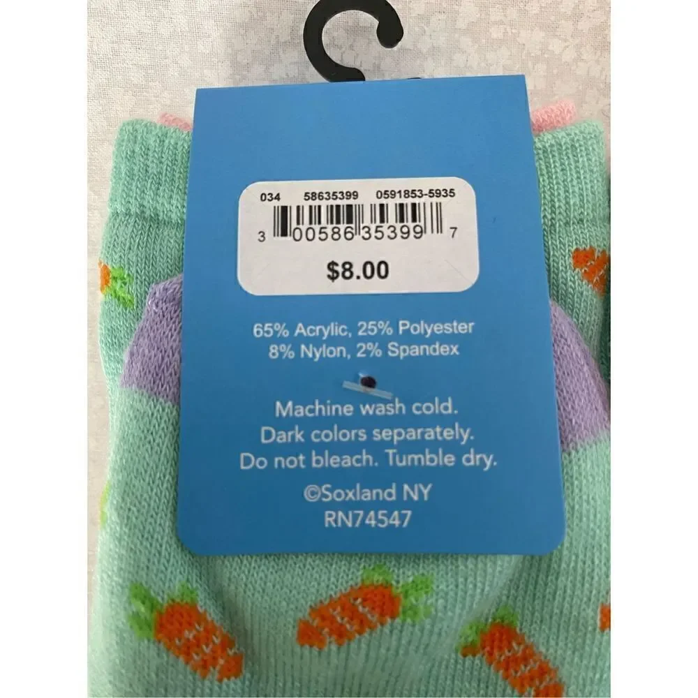 DAVCO WOMEN’S CUTE EASTER SOCKS SIZE 9-11 SHOE SIZE 4-10.5 - 8 PAIR