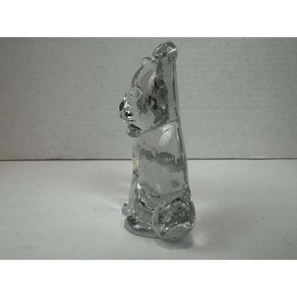 VTG Kosta Boda Zoo Series Bertil Vallien Clear Glass Cat Figurine Paperweight
