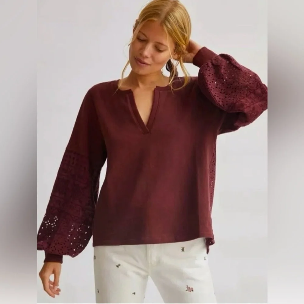 Anthropologie womens maroon