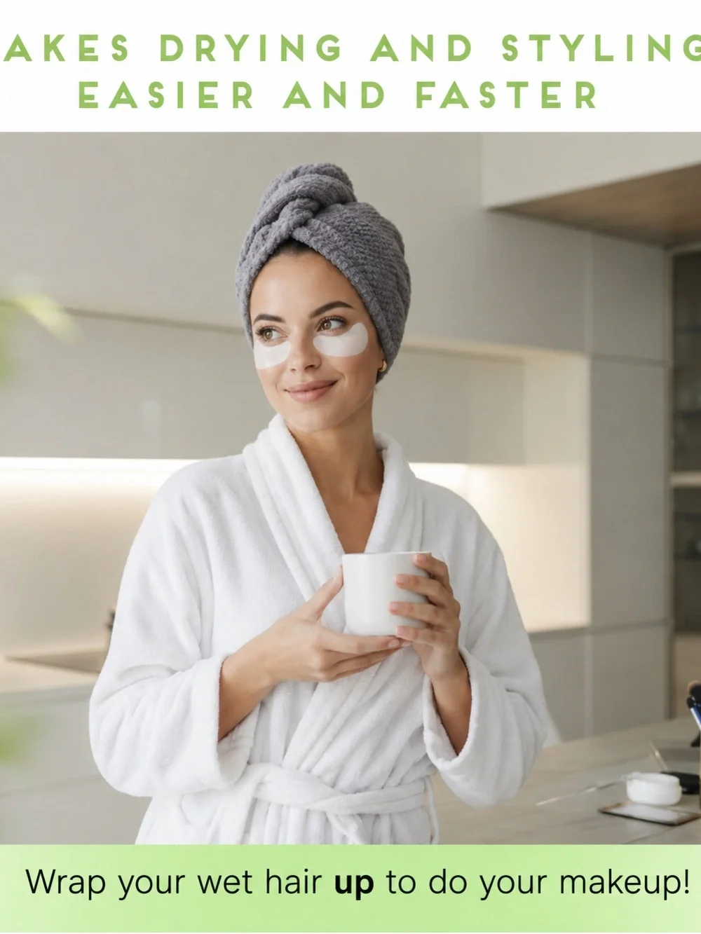 Set Of 4 HAIR Bath Towel(  White Pink Beige Gray White )Long Hair Towel Unisex